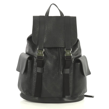 Gucci Signature Buckle Backpack Guccissima Leather Black 4372773
