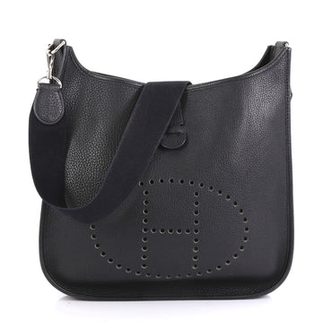 Hermes Evelyne Crossbody Gen I Fjord GM Black 4372778