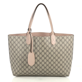 Gucci Reversible Tote GG Print Leather Medium Brown 4372782
