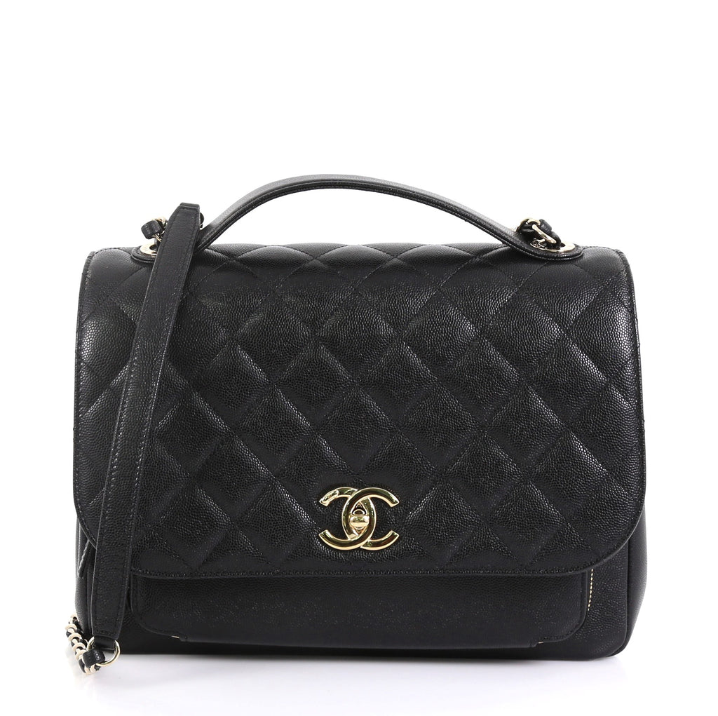 Chanel Business Affinity Flap Bag Quilted Caviar Large Black 4372787