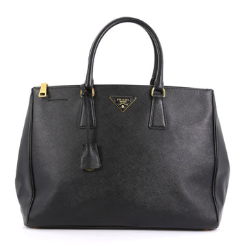 Prada Double Zip Lux Tote Saffiano Leather Large Black 437521