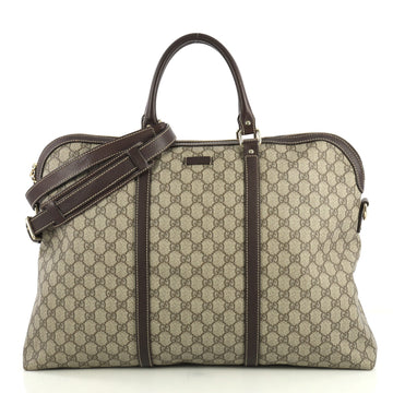 Gucci Plus Convertible Briefcase GG Coated Canvas XL Brown 437562