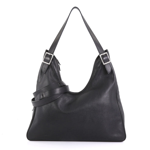 Hermes Massai Cut Handbag Leather 32 Black