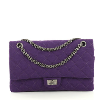 Chanel Reissue 2.55 Flap Bag Quilted Jersey 226 Purple 43761115
