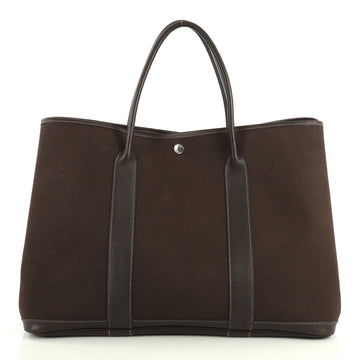Hermes Garden Party Tote Toile and Leather 39 Brown 43761122