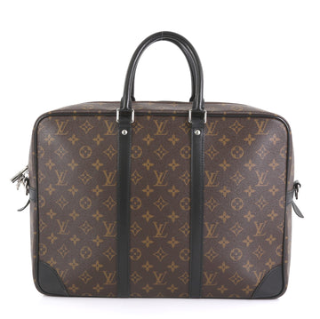 Louis Vuitton Porte-Documents Voyage Briefcase Macassar Monogram Canvas GM Brown 43761123