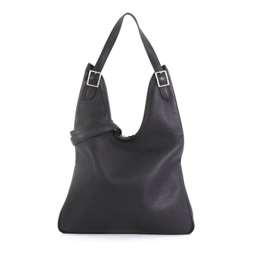 Hermes Massai Handbag Leather 32 Black 43761153