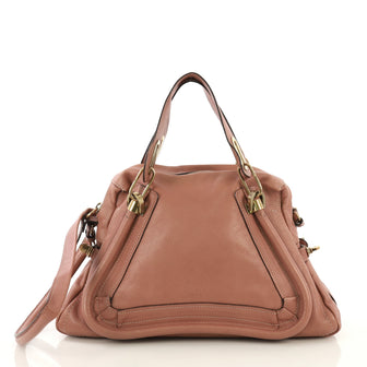 Chloe Paraty Top Handle Bag Leather Medium Pink 43761155