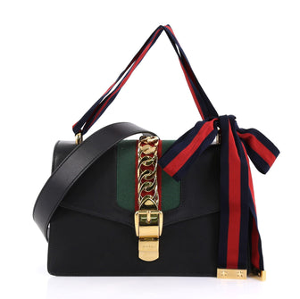 Gucci Sylvie Shoulder Bag Leather Small Black 43761172