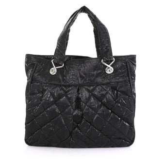 Chanel Le Marais Tote Quilted Coated Canvas Large Black 43761179