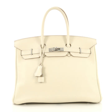 Hermes Birkin Handbag Light Swift with Palladium Hardware 35 Neutral  43761183