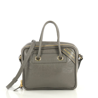 Balenciaga Blanket Square Bag Leather Small Gray 4376123