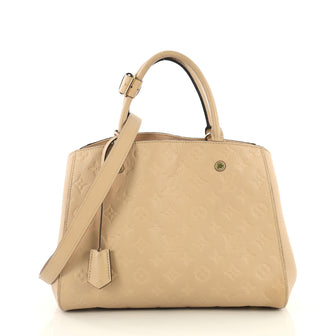 Louis Vuitton Montaigne Handbag Monogram Empreinte Leather MM Neutral 4376131