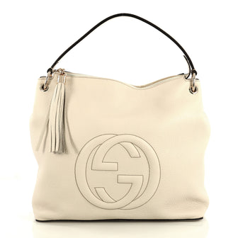 Gucci Soho Convertible Hobo Leather Large White 4376147