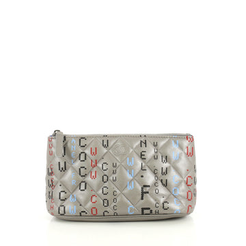 Chanel Data Center Zip Pouch Quilted Printed Lambskin Small