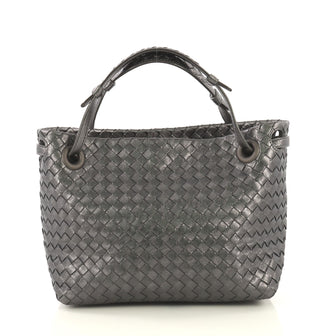 Bottega Veneta Bella Tote Intrecciato Nappa Small Gray 4376150