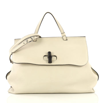 Gucci Bamboo Daily Top Handle Bag Leather Large Neutral 4376152