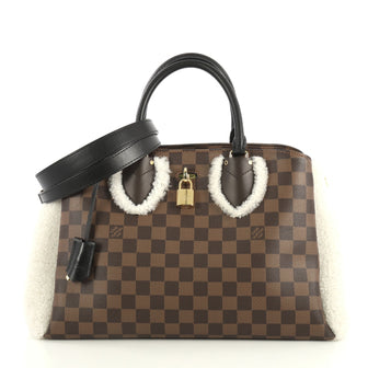 Louis Vuitton Normandy Handbag Damier with Shearling White 4376154