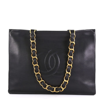 Chanel Vintage CC Chain Tote Lambskin XL Black 437615