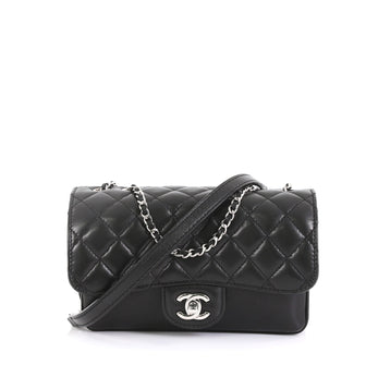 Chanel Clams Pocket Flap Bag Quilted Lambskin Small Black 4376178