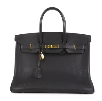 Hermes Birkin Handbag Black Togo with Gold Hardware 35 Black 4376180