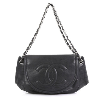 Chanel Timeless Half Moon Flap Bag Caviar Large Black 4376190