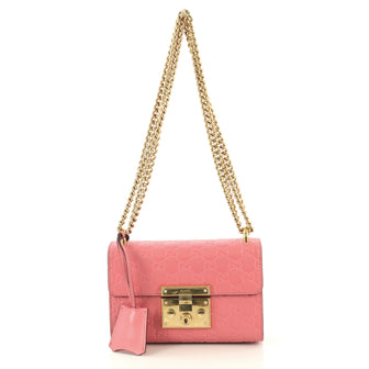 Gucci Padlock Shoulder Bag Guccissima Leather Small Pink 437631