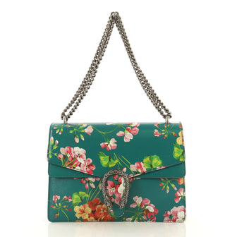 Gucci Dionysus Bag Blooms Print Leather Medium Green 437634