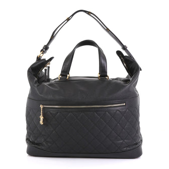 Chanel Casual Style Bowling Bag Quilted Caviar Large Black 437642