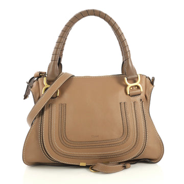 Chloe Marcie Satchel Leather Medium Brown 437811
