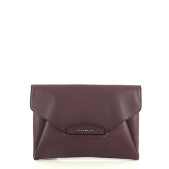Givenchy Antigona Envelope Clutch Leather Medium Purple 437992