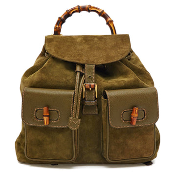 Gucci Bamboo Backpack Suede Medium