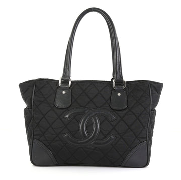 Chanel Vintage CC Tote Quilted Nylon Medium Black 438061