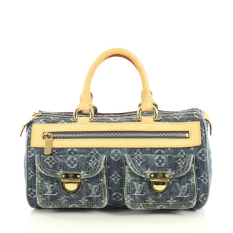 Louis Vuitton Neo Speedy Bag Denim Blue 438103