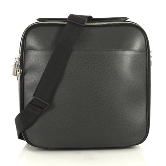Louis Vuitton Tura Messenger Bag Taiga Leather Black 4382821