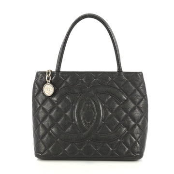 Chanel Medallion Tote Quilted Caviar Black 4382827