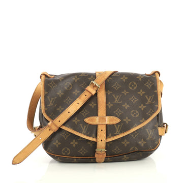 Louis Vuitton Saumur Handbag Monogram Canvas 30 Brown 4382837