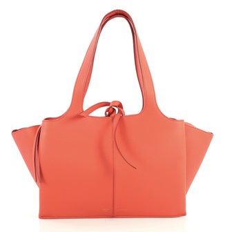Celine Tri-Fold Shoulder Bag Grained Calfskin Small Red 438286