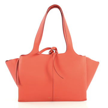 Celine Tri-Fold Shoulder Bag Grained Calfskin Small Red 438286