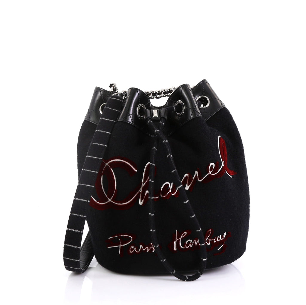 Chanel Embroidered Wool Paris-Hamburg Drawstring Bucket Bag (SHF-NGxLp –  LuxeDH