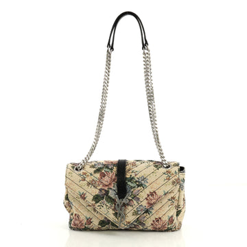 Saint Laurent Classic Monogram Envelope Satchel Tapestry Medium Neutral 4383711