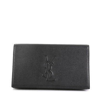 Saint Laurent Belle de Jour Clutch Leather Large Black 438371