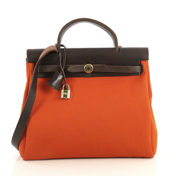 Hermes Herbag Vibrato and Leather PM Orange 438377