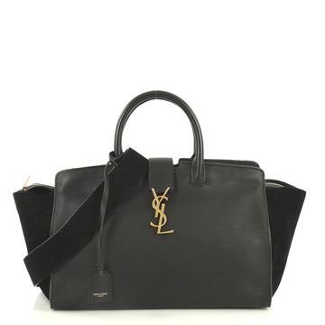Saint Laurent Monogram Cabas Downtown Leather Small Black 438425