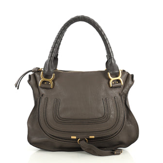 Chloe Marcie Shoulder Bag Leather Medium Brown 438456