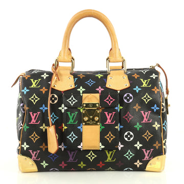 Louis Vuitton Speedy Handbag Monogram Multicolor 30 Black 4386202