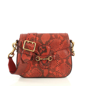Gucci Lady Web Shoulder Bag Python Medium Orange 438772