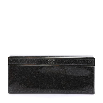 Chanel Frame Clutch Patent Long Black 438821