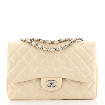 Chanel Classic Single Flap Bag Quilted Lambskin Jumbo Neutral 438891