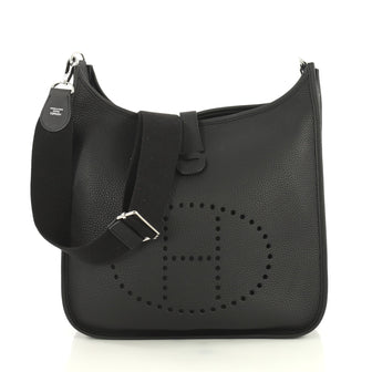 Hermes Evelyne Crossbody Gen III Clemence GM Black 439102